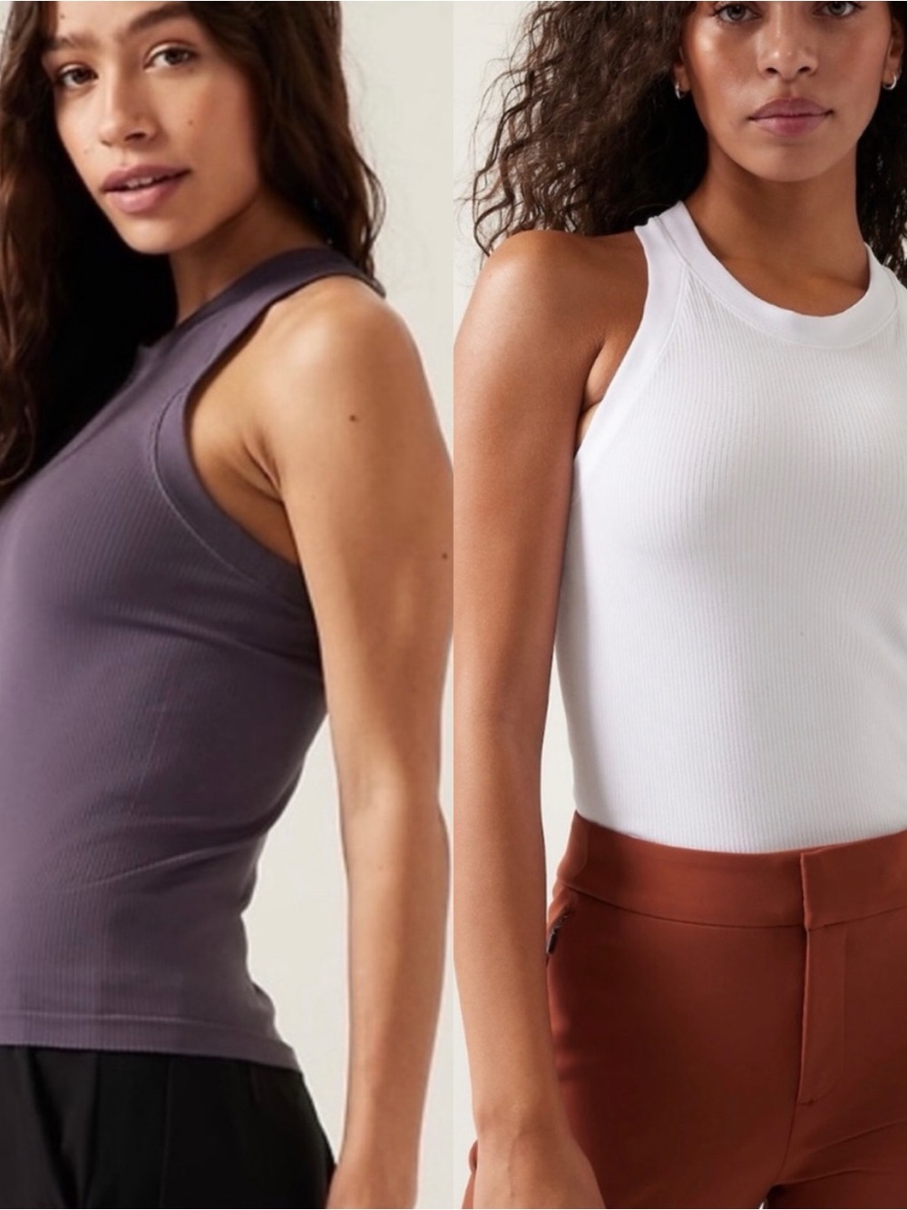 Bundle- 2 Athleta Seamless Racerback Tanks - Purple & White
